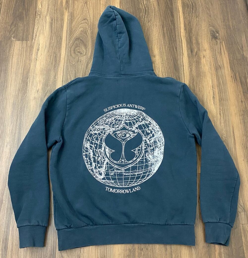 Tomorrowland x Suspicious Antwerp collab graphic pullover hoodie sweatshirt M